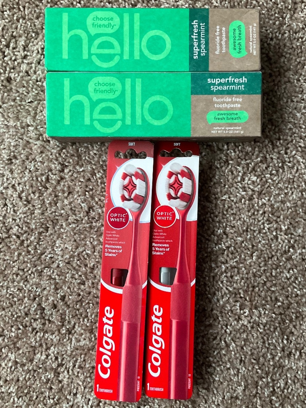 Oral Care Bundle 2-hello toothpaste 2-Colgate Soft Toothbrushes